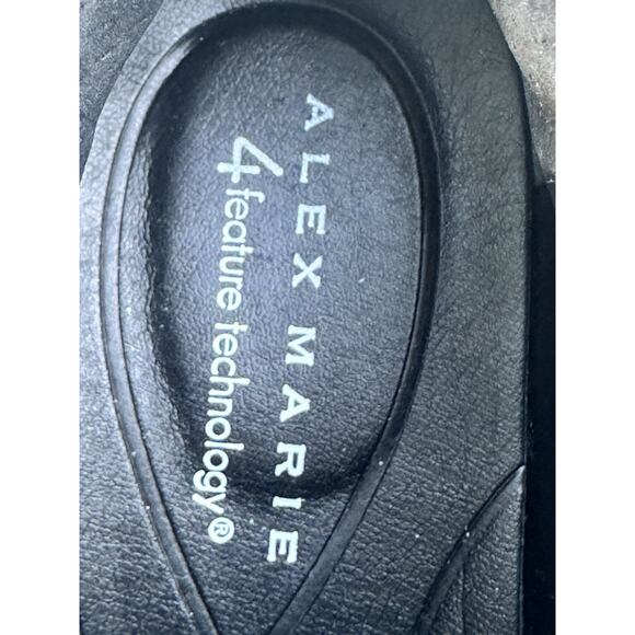 Size 6.5 - Alex Marie Wrenna Pearl Stud - Black Leather / Gold Heel - Picture 4 of 12